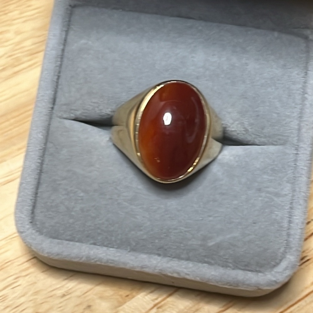 Estate vintage 14 karat gold Carnelian Ring 9.5